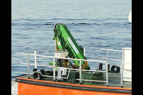 Tservis 1 has a neat rear deck with small marine crane. Photo: MSD